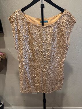 Alice + Olivia Sequin Camisole in Champagne